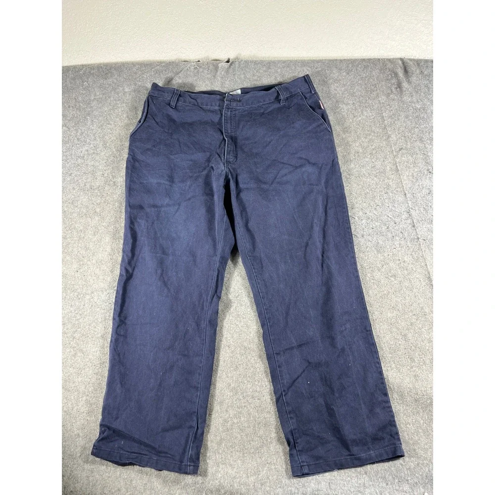 Tyndale FR Flame Resistant Chino Pants Mens 40x31 Blue Straight Leg Workwear USA